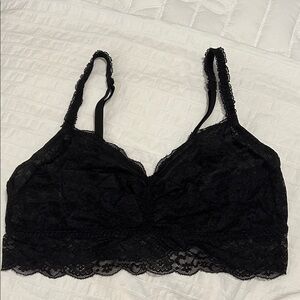PINK black lace bralette